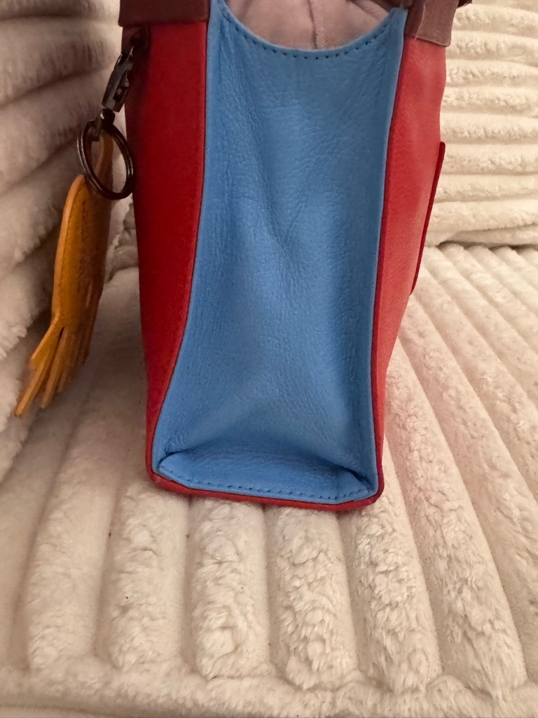 Min & Mon Colorblock Red Leather Crossbody With Octopus Yellow Charm — image 4 of 8